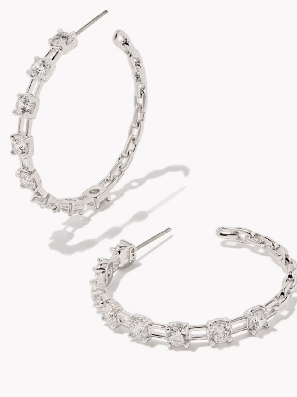 NWT Kendra Scott Lexi Silver Hoop Earrings - Picture 2 of 8